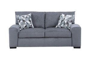 Porter Designs Clayton Soft Microfiber Modern Loveseat Gray 01-207C-02-5345