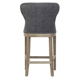 Dorsey Faux Leather Counter Stool - Stylish Kitchen Seating with Driftwood Legs, Fully Assembled