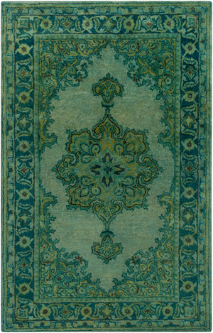 Mykonos MYK-5009 Traditional NZ Wool Rug MYK5009-58 Olive, Teal, Sage, Emerald 100% NZ Wool 5' x 8'