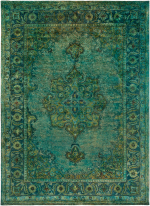 Mykonos MYK-5009 Traditional NZ Wool Rug MYK5009-811 Olive, Teal, Sage, Emerald 100% NZ Wool 8' x 11'