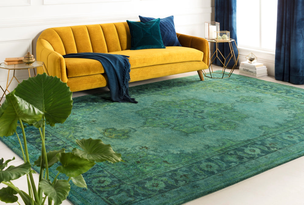 Mykonos MYK-5009 Traditional NZ Wool Rug MYK5009-58 Olive, Teal, Sage, Emerald 100% NZ Wool 5' x 8'
