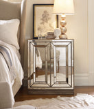 Hooker Furniture Sanctuary Traditional-Formal Two-Door Mirrored Nightstand - Visage in Hardwood Solids, Mirror 3014-90015