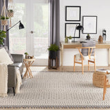 Nourison Elwood ELW05 Modern & Contemporary Machine Made Power-loomed Indoor only Area Rug Ivory/Grey 9' x 12'2" 99446885609
