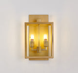 Bethel Gold Outdoor Wall Sconce in Metal & Glass