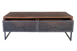 Porter Designs Metropolitan Solid Mango Wood Industrial Coffee Table Brown 05-108-01-3254