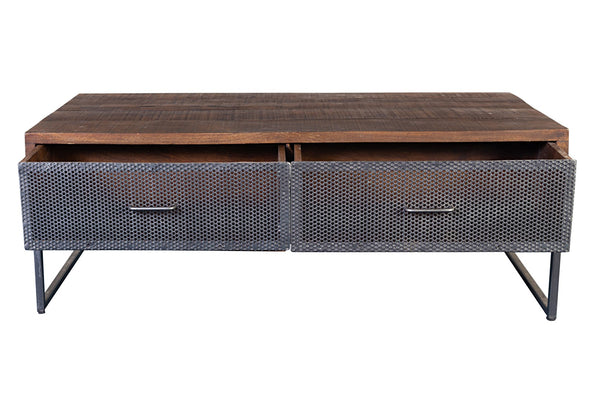 Porter Designs Metropolitan Solid Mango Wood Industrial Coffee Table Brown 05-108-01-3254