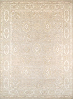 Pasargad Denver Hand-Knotted Ivory Wool Area Rug N-2017-D 9X12-PASARGAD