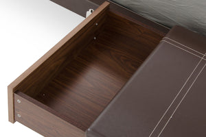 VIG Furniture Nova Domus Ria Contemporary Brown Eco-Leather & Walnut Nightstand VGVCN-A001