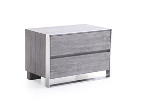 VIG Furniture Modrest Arlene Modern Grey Elm & Stainless Steel Bedroom Set VGVCBD008A-SET