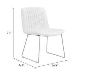 Zuo Modern Joy 100% Polyurethane, Plywood, Steel Modern Commercial Grade Dining Chair Set - Set of 2 White 100% Polyurethane, Plywood, Steel
