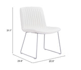 Zuo Modern Joy 100% Polyurethane, Plywood, Steel Modern Commercial Grade Dining Chair Set - Set of 2 White 100% Polyurethane, Plywood, Steel