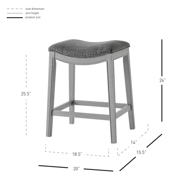 Grover Fabric Counter Stool Lyon Dark Gray