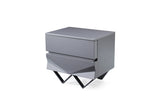 VIG Furniture Modrest Duke Modern Grey & Black Gun Chrome Nightstand VGVCN1811-GRY