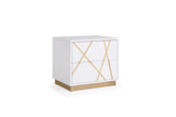 VIG Furniture Modrest Nixa Modern White & Gold Nightstand VGVCN1909-WHT