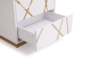VIG Furniture Modrest Nixa Modern White & Gold Nightstand VGVCN1909-WHT