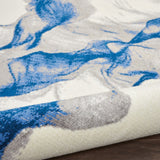 Nourison Twilight TWI27 Artistic Machine Made Loomed Indoor Area Rug Ivory/Blue 5'6" x 8' 99446053978