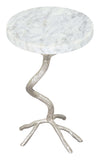 Zuo Modern Joel Marble, MDF, Aluminum Modern Commercial Grade Side Table White, Silver Marble, MDF, Aluminum