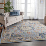 Nourison Majestic MST03 Persian Machine Made Loom-woven Indoor only Area Rug Light Blue 8'6" x 11'6" 99446713421