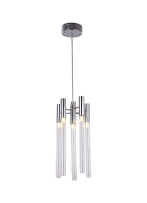 Bethel Chrome Single Pendant Lighting in Metal & Glass