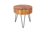 Montrose Solid Mango Wood Starburst Design Natural End Table