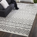 Nourison Kamala DS501 Tribal Machine Made Power-loomed Indoor only Area Rug White 7'10" x 10'6" 99446407436
