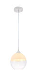 Bethel White Single Pendant Lighting in Glass & Metal