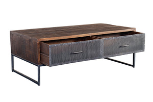 Porter Designs Metropolitan Solid Mango Wood Industrial Coffee Table Brown 05-108-01-3254
