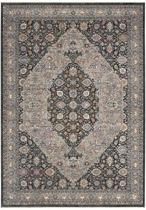 Nourison Starry Nights STN11 Persian Machine Made Loom-woven Indoor Area Rug Grey/Blue 5'3" x 7'3" 99446797414