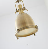 Bethel Brass Single Pendant Lighting in Metal & Glass