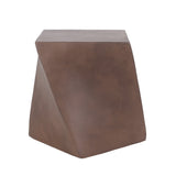 Abney Outdoor Lightweight Concrete Side Table, Brown