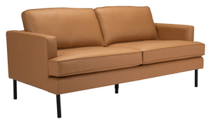 Zuo Modern Decade 100% Polyester, Plywood, Steel Modern Commercial Grade Sofa Brown, Black 100% Polyester, Plywood, Steel