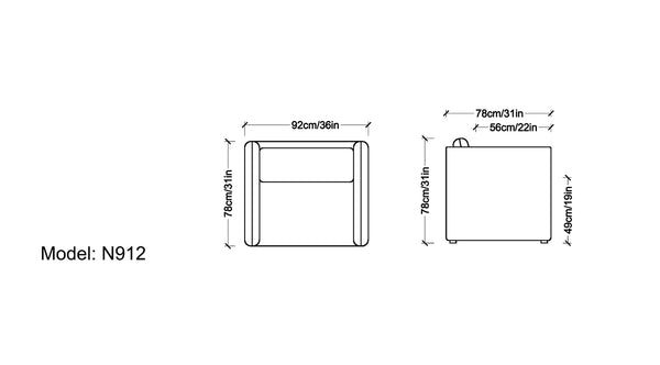 VIG Furniture Divani Casa Tamworth Modern Grey Leather Swivel Chair VGCAN912-7376