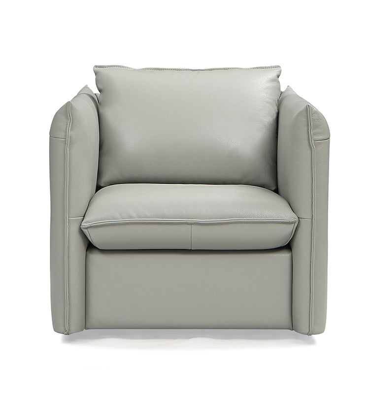 VIG Furniture Divani Casa Tamworth Modern Grey Leather Swivel Chair VGCAN912-7376