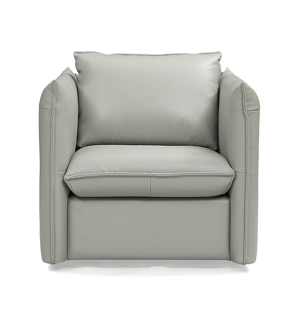 VIG Furniture Divani Casa Tamworth Modern Grey Leather Swivel Chair VGCAN912-7376