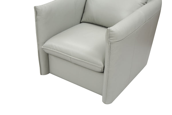 VIG Furniture Divani Casa Tamworth Modern Grey Leather Swivel Chair VGCAN912-7376