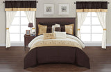 Sonita Brown King 20pc Comforter Set