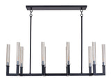 Bethel Black Chandelier in Metal & Glass