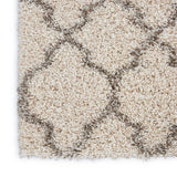 Nourison Amore AMOR2 Shag Machine Made Power-loomed Indoor only Area Rug Cream 6'7" x SQUARE 99446320148