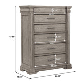 Pulaski Furniture Madison Ridge 6 Drawer Chest in Heritage Taupe P091124-PULASKI P091124-PULASKI