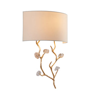 Bethel Gold Wall Sconce in Metal & Glass & Fabric