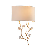Bethel Gold Wall Sconce in Metal & Glass & Fabric