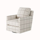 Fusion 21-02G-C Transitional Swivel Glider Chair 21-02G-C Windowpane Chalk Swivel Glider