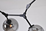 Bethel Matte Black Chandelier in Metal & Glass