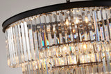 Bethel Black Chandelier in Metal & Crystal