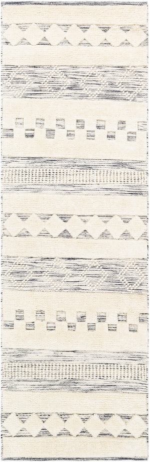 Nairobi NAB-2300 Global Wool Rug NAB2300-268 Black, Cream 100% Wool 2'6" x 8'