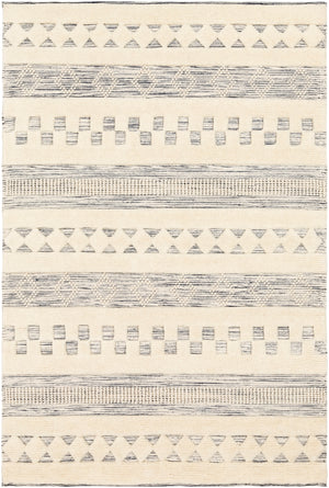 Nairobi NAB-2300 Global Wool Rug NAB2300-576 Black, Cream 100% Wool 5' x 7'6"