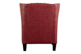 Porter Designs Garnett Crackle Leather Club Style Transitional Accent Chair Red 02-201-06-516