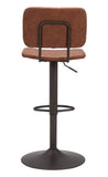 Zuo Modern Holden 100% Polyurethane, Plywood, Steel Modern Commercial Grade Barstool Vintage Brown, Dark Bronze 100% Polyurethane, Plywood, Steel