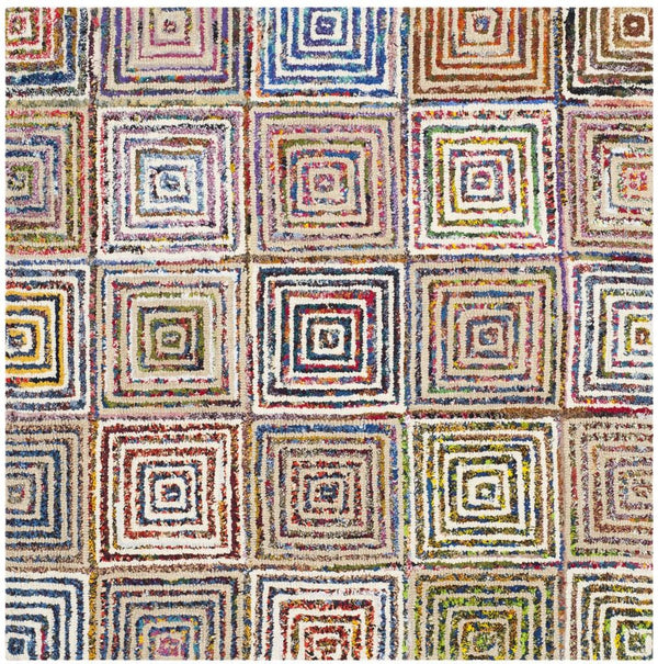 Safavieh Nantucket 608 Hand Tufted 50% Wool and 50% Cotton Rug NAN608A-4SQ