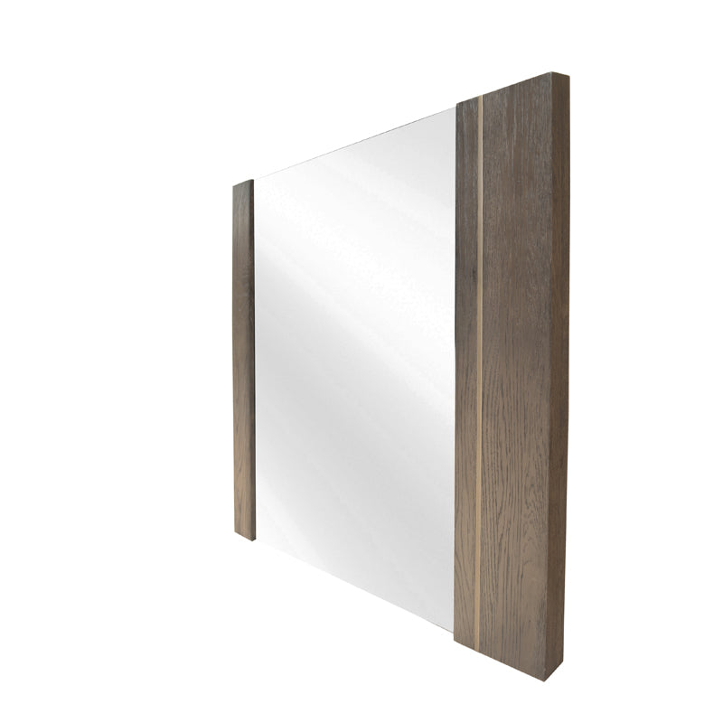 VIG Furniture Modrest Novak Modern Dark Oak & Antique Brass Mirror VGLBNANT-MI104
